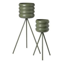 Bloempot bubbles op voet klein - groen - ø15x45 cm