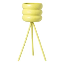 Bloempot bubbles op voet klein - geel - ø15x45 cm