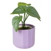 Bloempotje streep - paars - ø7x6.5 cm