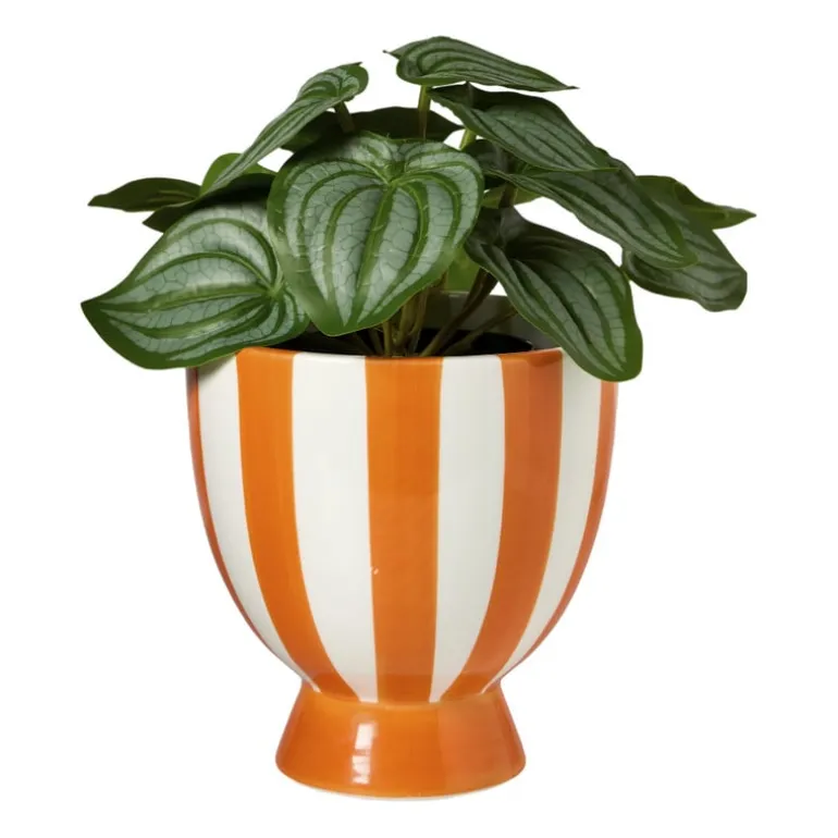 Bloempot keramiek - oranje - ø14.5 cm