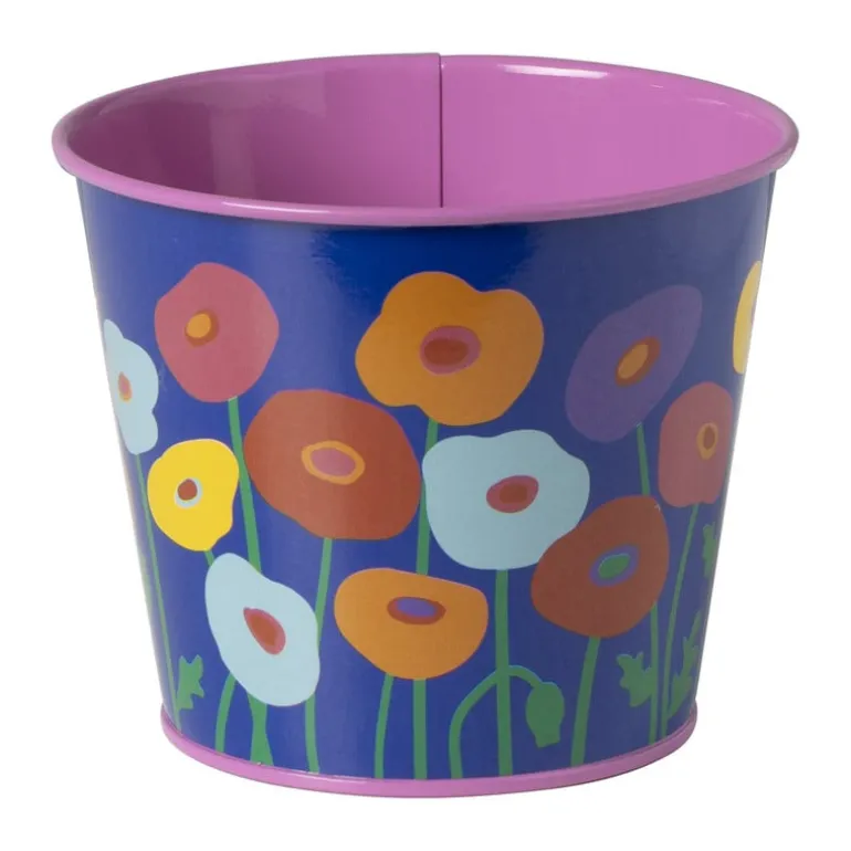 Bloempot met bloemetjes - diverse varianten - ø12x10 cm