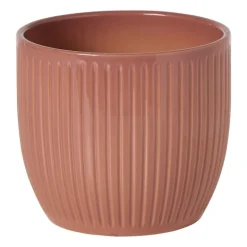 Bloempot rib - roze - ø13x12 cm