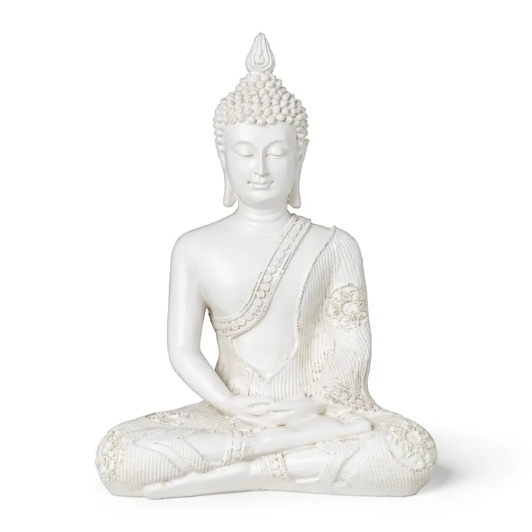 Boeddha beeld - wit - 27 cm