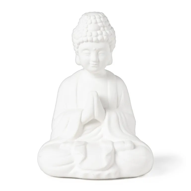 Boeddha porselein - wit - 14.2x11.2x19 cm