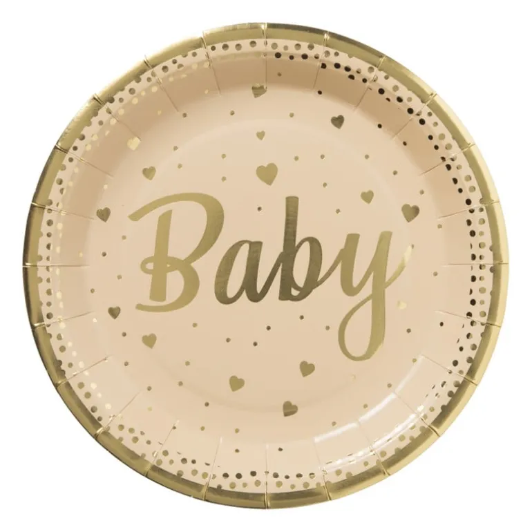 Bord baby - goudkleurig - set van 8