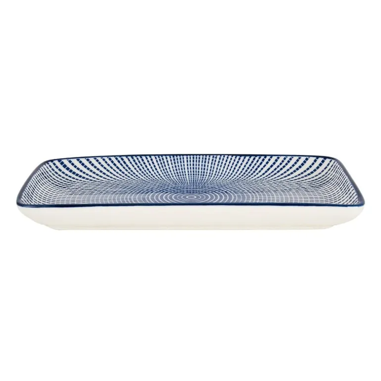 Bord blue print - stripes - 20x11 cm
