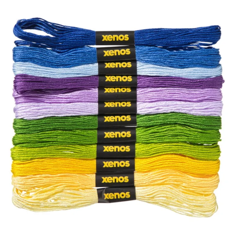 Borduurgaren set - koele kleuren - set van 12