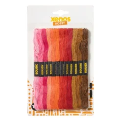 Borduurgaren set - warme kleuren - set van 12