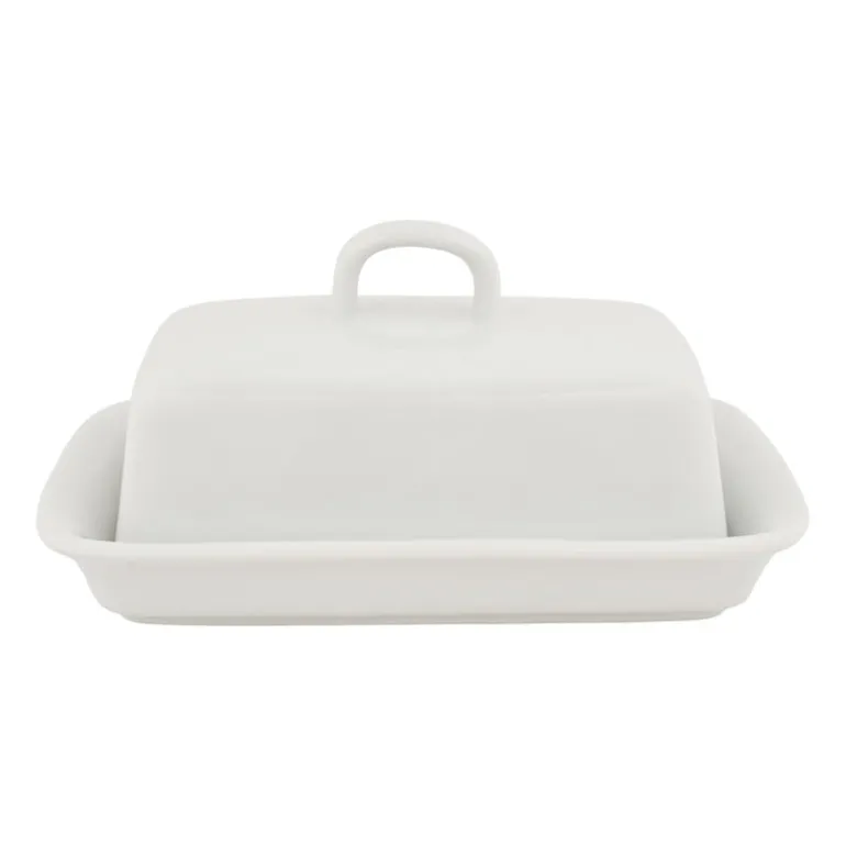 Botervloot met deksel - porselein - 14x17x8 cm