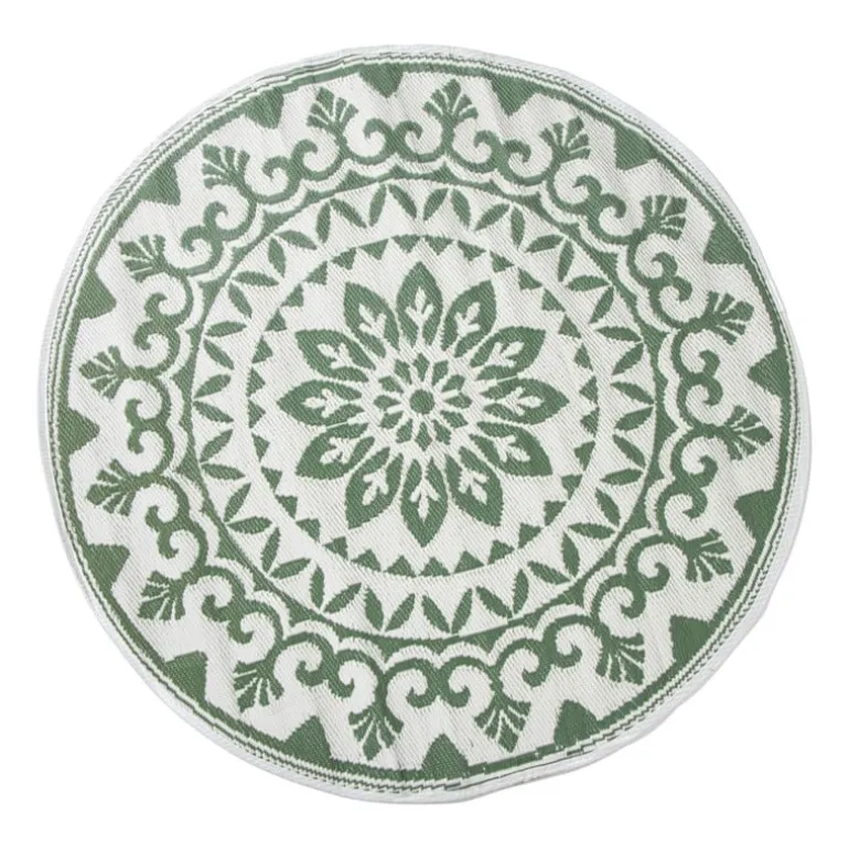 Buitenkleed bloem - groen - ø150 cm