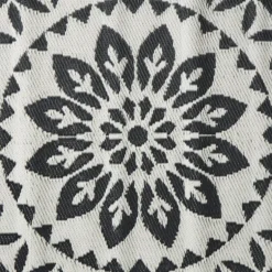 Buitenkleed bloem - zwart - ø150 cm