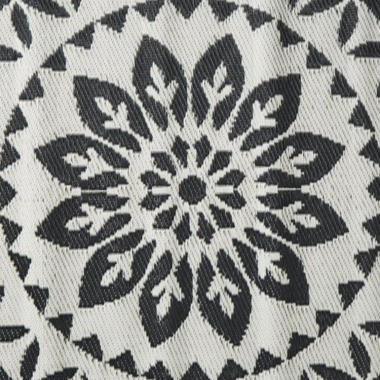 Buitenkleed bloem - zwart - ø150 cm