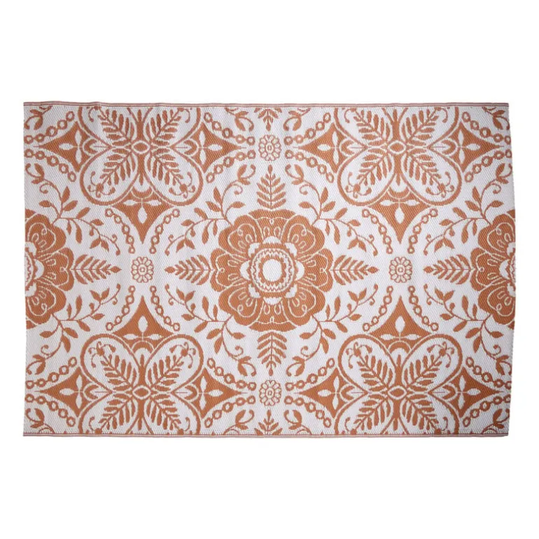 Buitenkleed damast - bruin - 160x230 cm