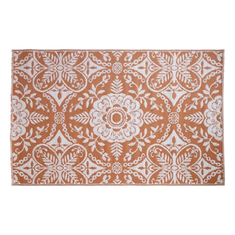Buitenkleed damast - bruin - 120x180 cm