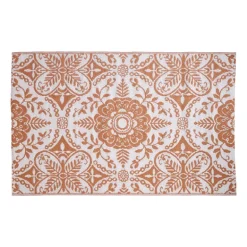 Buitenkleed damast - bruin - 120x180 cm
