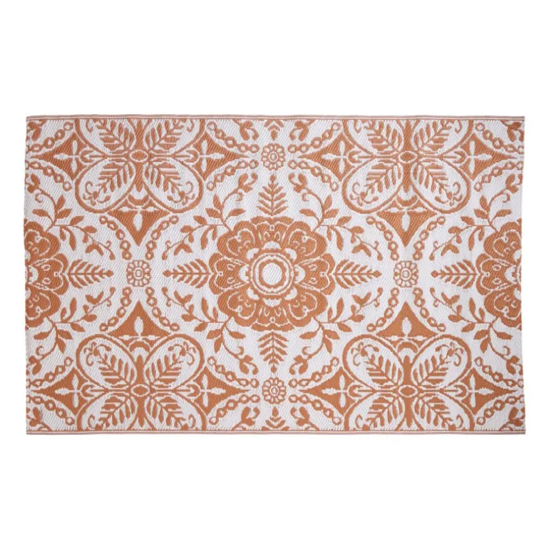 Buitenkleed damast - bruin - 120x180 cm