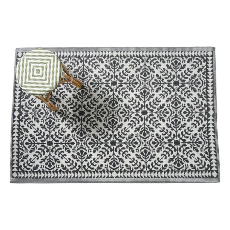 Buitenkleed ethnic - zwart - 120x180 cm