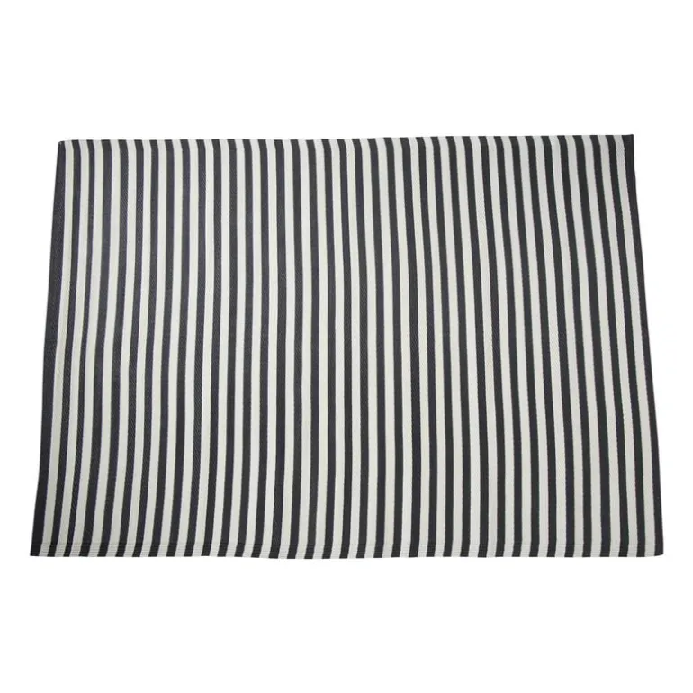 Buitenkleed streep - zwart/wit - 160x230 cm