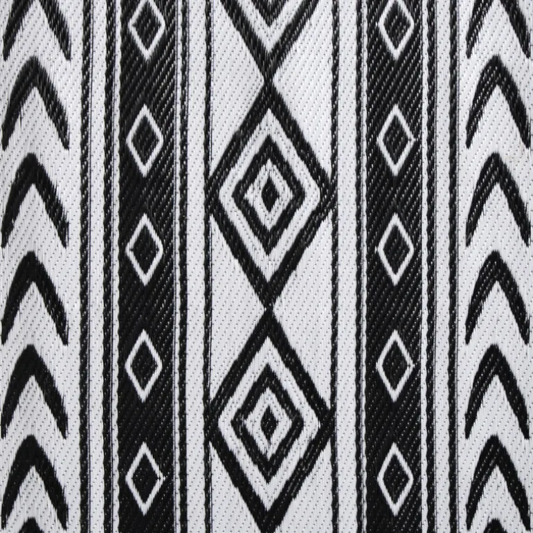 Buitenkleed tribal - zwart - 160x230 cm