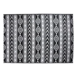 Buitenkleed tribal - zwart - 160x230 cm