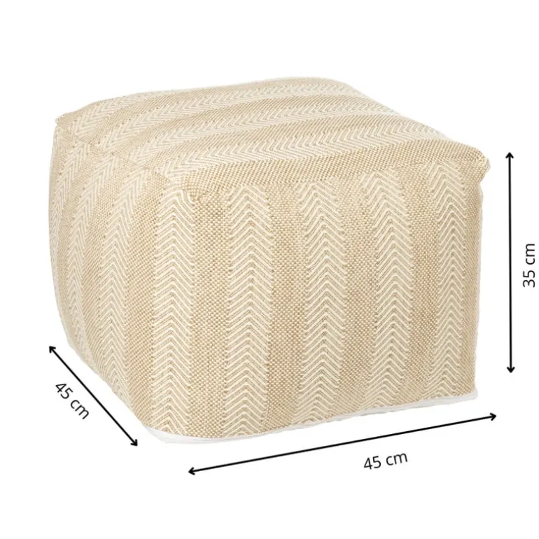 Buitenpoef gestreept - beige/bruin - 35x45x45 cm