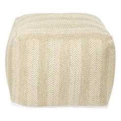 Buitenpoef gestreept - beige/bruin - 35x45x45 cm