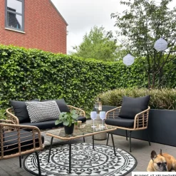Buitentapijt mandala - zwart/wit - 150 cm