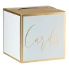Cadeaubox voor kaarten - wit/goud - 23x23x23 cm