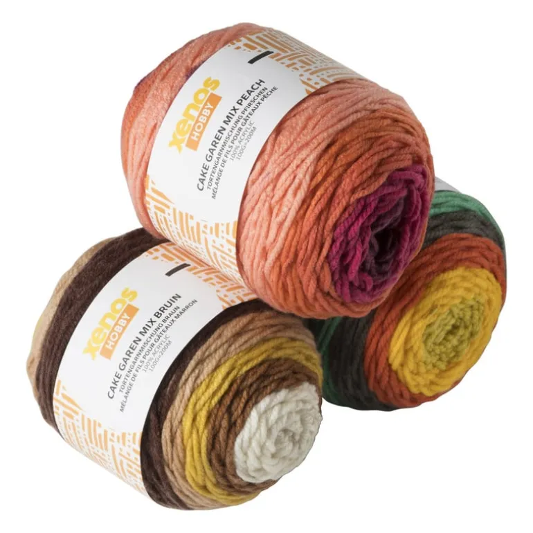 Cake garen mix - geel/groen - 100 gram - 200 meter