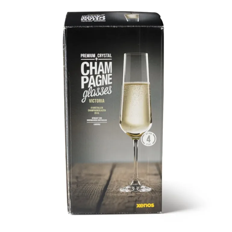 Champagneglas kristal - set van 4 - 200 ml
