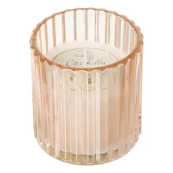 Citronella kaars in geribbeld glas - ø7.2x8 cm - diverse varianten