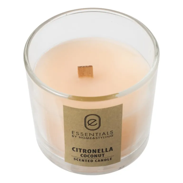 Citronella kaars in glas - diverse varianten - ø8x7.5 cm
