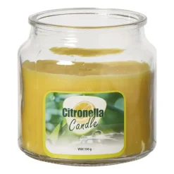 Citronella kaars in glas - geel - ø10x13.5 cm