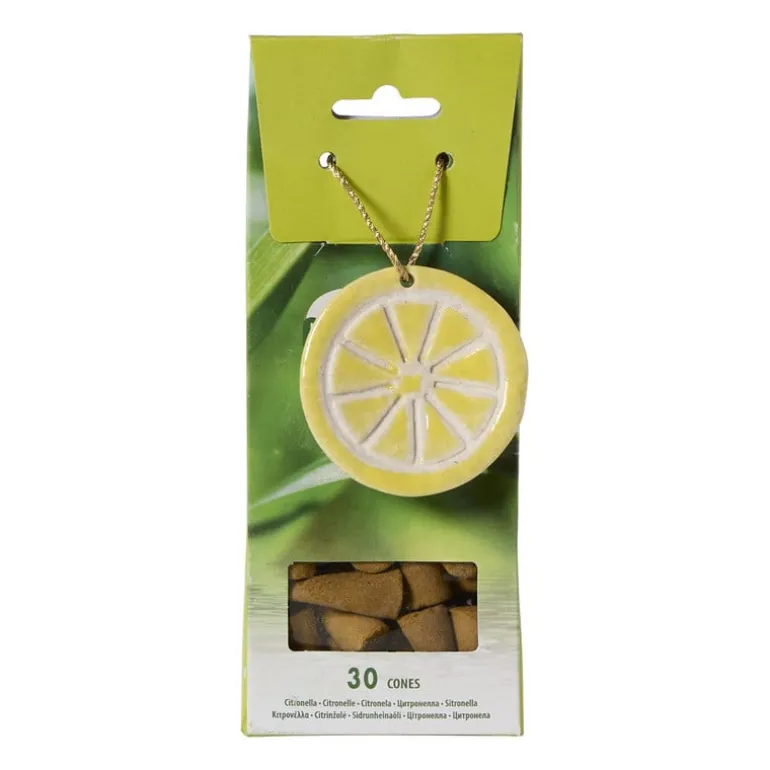 Citronella kegels - groen/ geel - set van 30