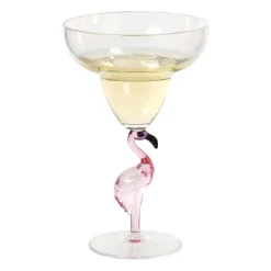 Cocktailglas flamingo - transparant/roze - ml