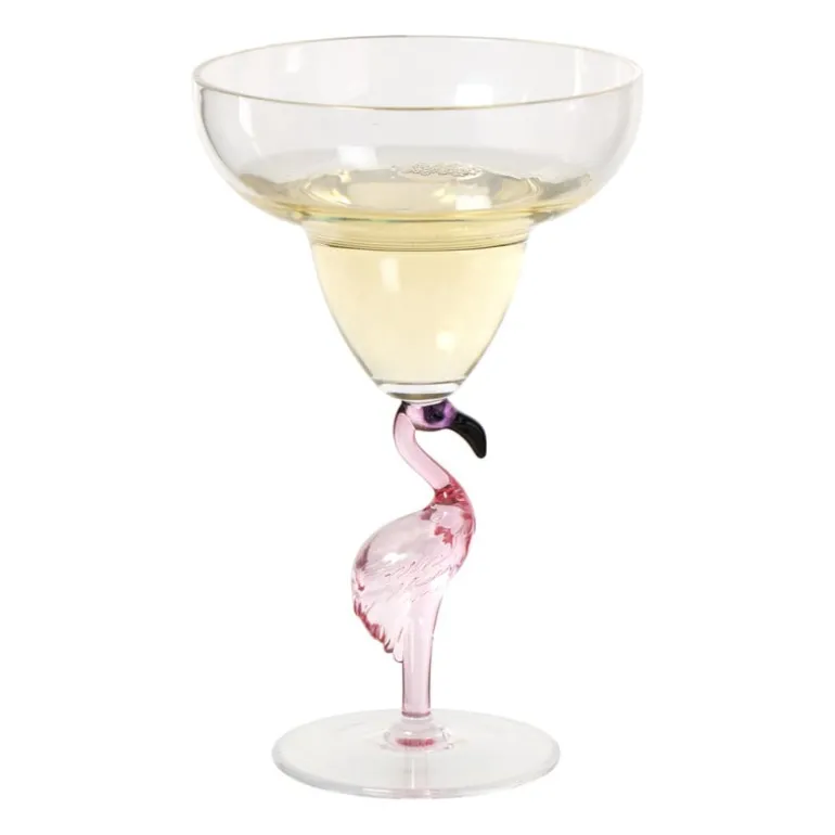 Cocktailglas flamingo - transparant/roze - ml