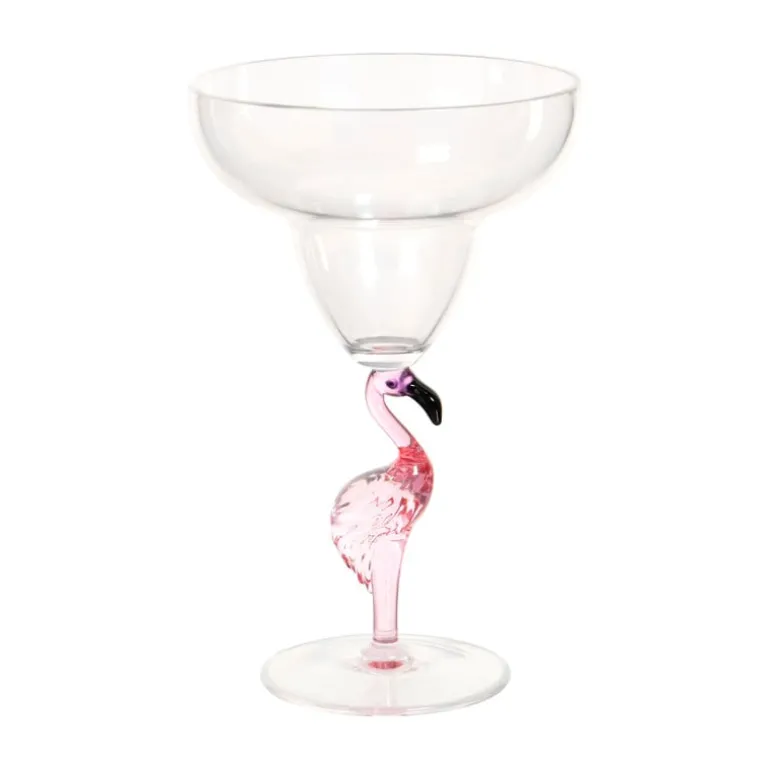 Cocktailglas flamingo - transparant/roze - ml
