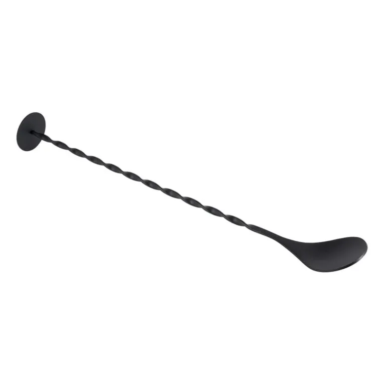 Cocktail lepel - zwart - 3,2x27,5 cm