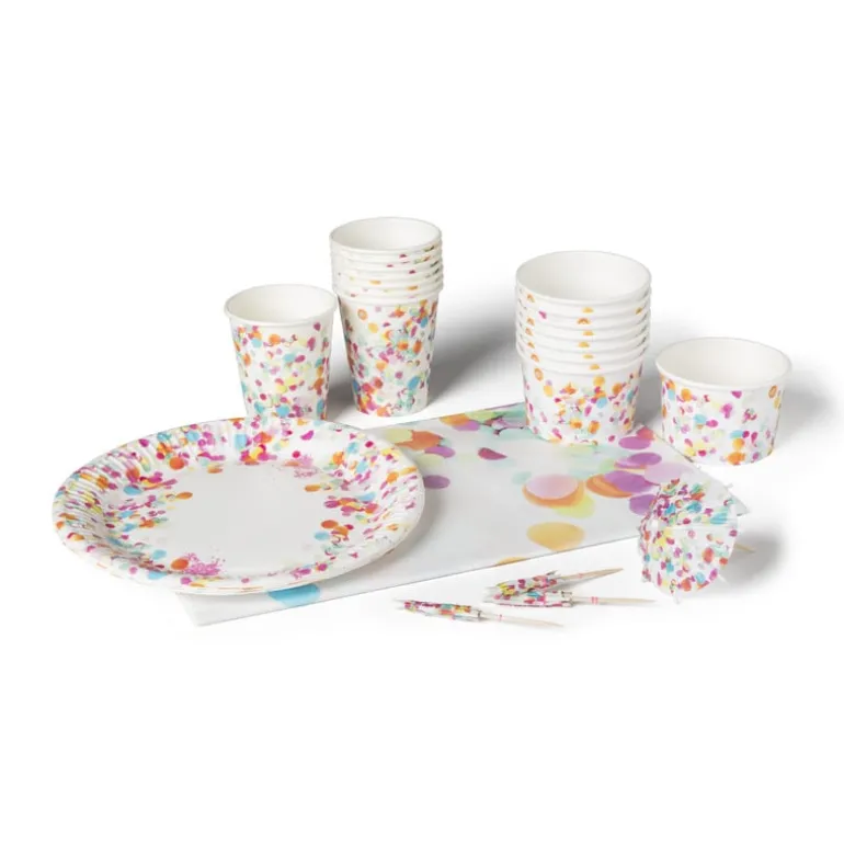 Cocktail parapluutjes confetti - set van 16