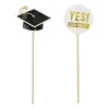 Cocktailprikkers met geslaagd - zwart/goud - set van 12