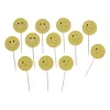 Cocktailprikkers smiley - multikleur - set van 12