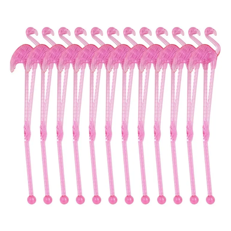 Cocktail roerstaafjes - flamingo - set van 12