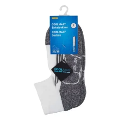 Coolmax enkelsokken - 35/38 - wit/grijs - 2 paar