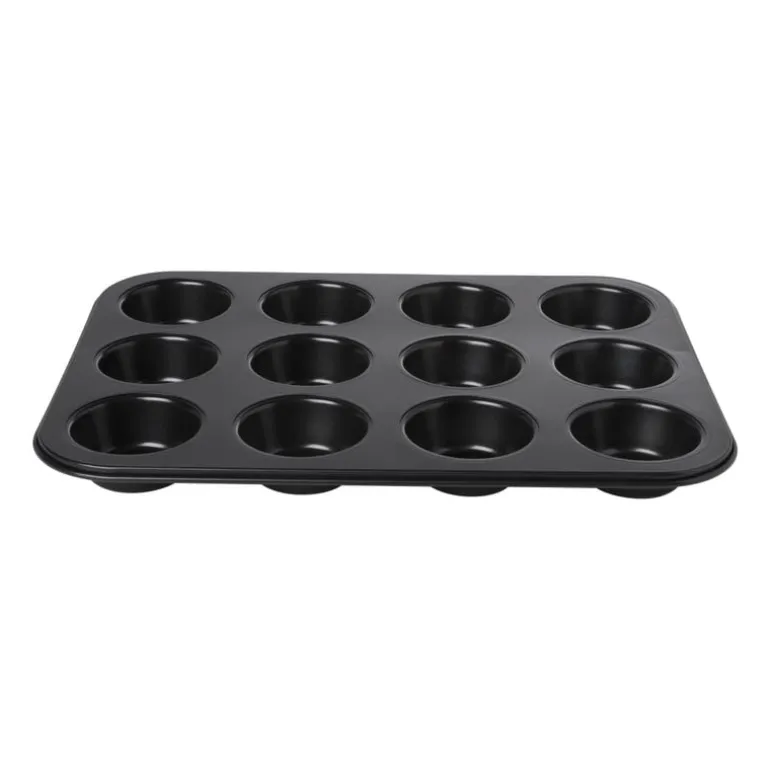 Cupcake bakvorm - zwart - 12 cups