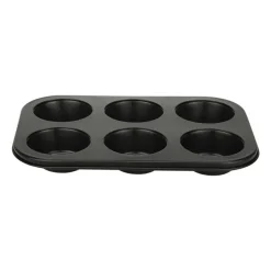 Cupcake bakvorm - zwart - 6 cups