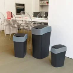 Curver flip bin prullenbak - grijs - 45 liter