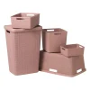 Curver jute opbergmand cube - 17 liter - roze