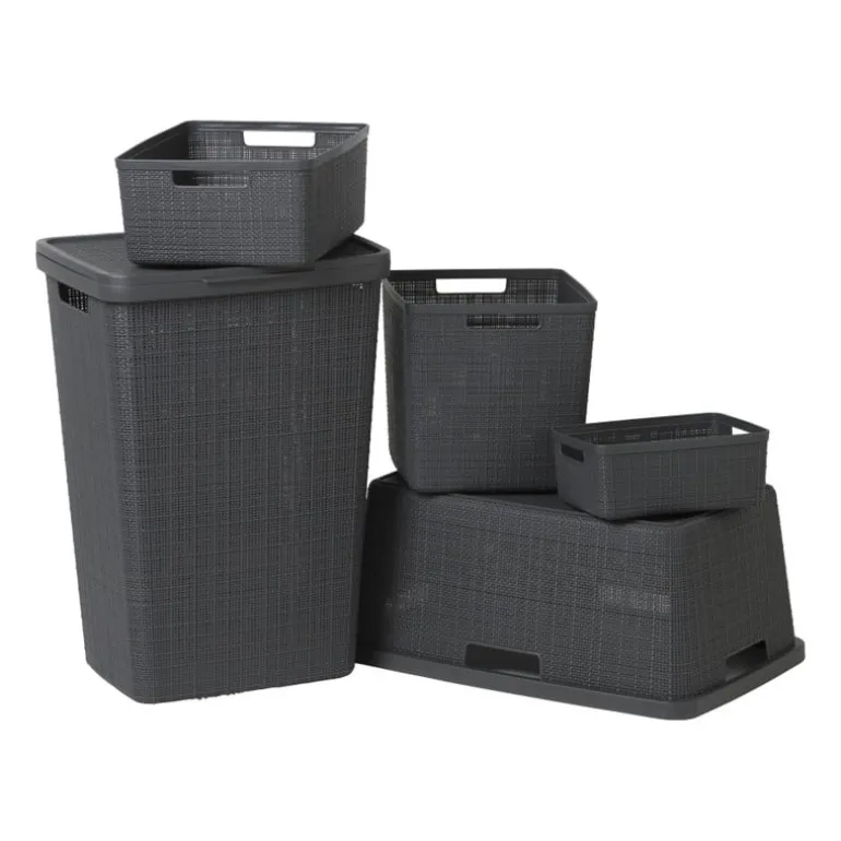 Curver jute wasmand - 46 liter - grijs