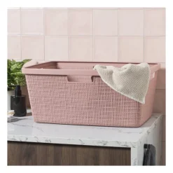Curver jute wasmand - 46 liter - roze