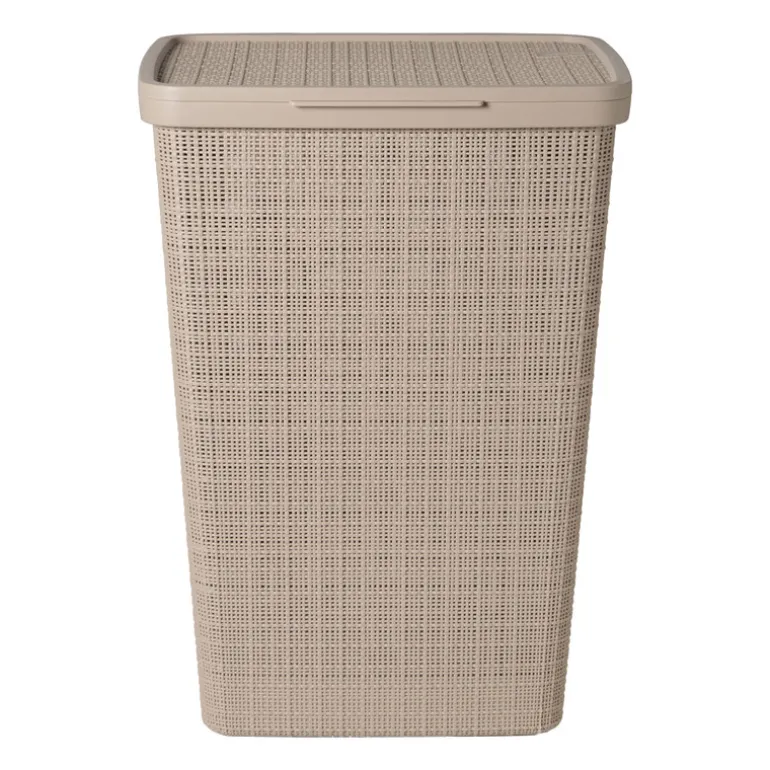 Curver jute wasmand met deksel - 58 liter - bruin
